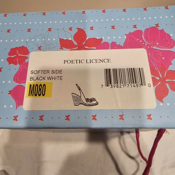 Poetic Licence Softer Side floral PeepToe Slingback Platform Wedge 8M New in box - Picture 6 of 16